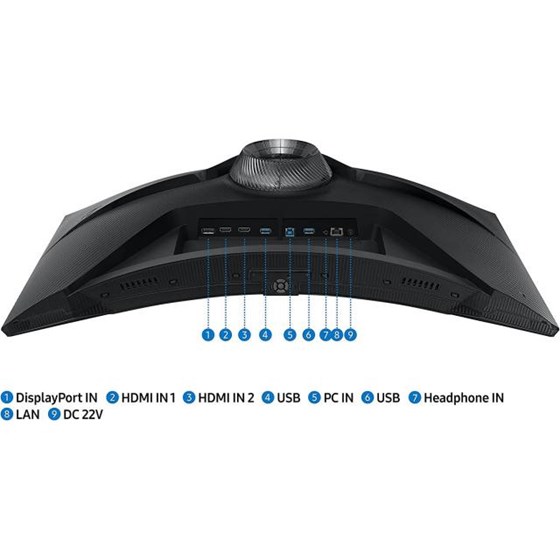 Monitor Samsung Odyssey G6 G65B, 27" QHD, VA, 240Hz 1ms, DP, LAN, HDMI, Pivot, AMD FreeSync, Zakrivljen, Zvučnici, Crna, LS27BG650EUXEN