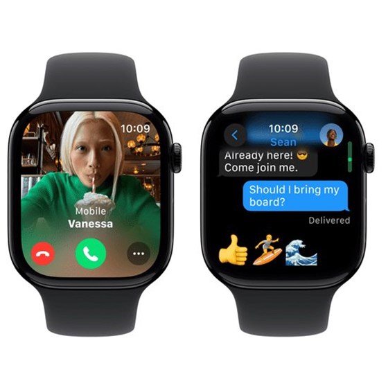 Apple Watch Series 10 GPS 46mm Jet Black Alu Case with Black Sport Band - M/L