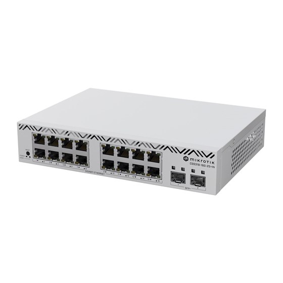 Mikrotik Cloud Smart Switch CSS318-16G-2S+IN, 16×G-LAN, 2×SFP+, Desktop/Rackmount, PSU, SwOS