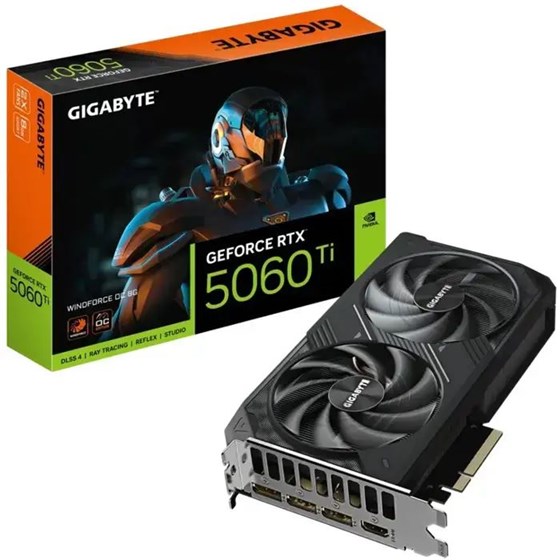 Grafička kartica Gigabyte, nVidia GeForce RTX 5060 Ti WINDFORCE OC 8G, 8GB GDDR7, 1x HDMI, 3x DisplayPort, GV-N506TWF2OC-8GD