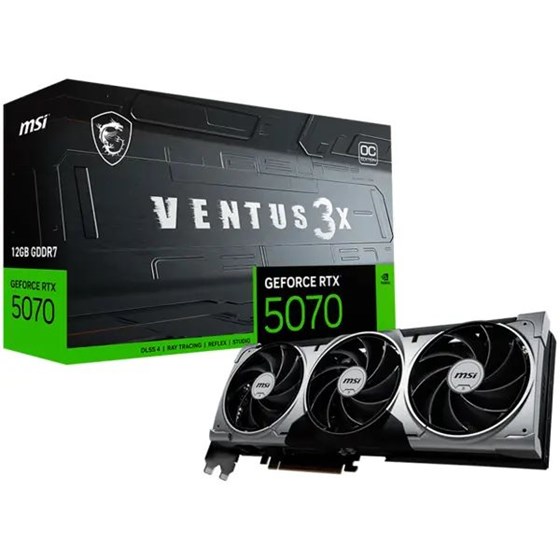 Grafička kartica MSI, nVidia GeForce RTX 5070 VENTUS 3X OC, 12GB GDDR7,  1x HDMI, 3x DisplayPort, RTX 5070 12G VENTUS 3X OC