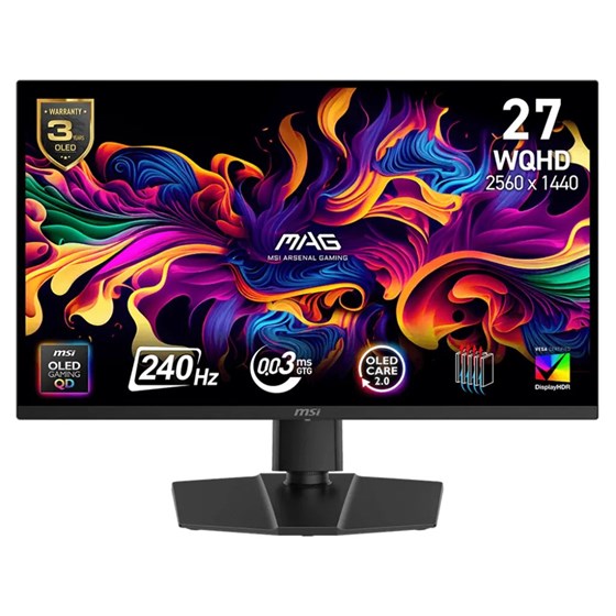 Monitor MSI MAG 273QP QD-OLED X24, 26.5" WQHD, QD-OLED, 240Hz, 0.03ms, HDR400 True Black, 2x HDMI, DP