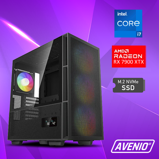 Avenio Prodigy Intel Core i7 14700K 3.40GHz 64GB 2TB NVMe SSD WiFi Bluetooth W11P AMD Radeon RX 7900 XTX 24GB GDDR6 P/N: 02243103