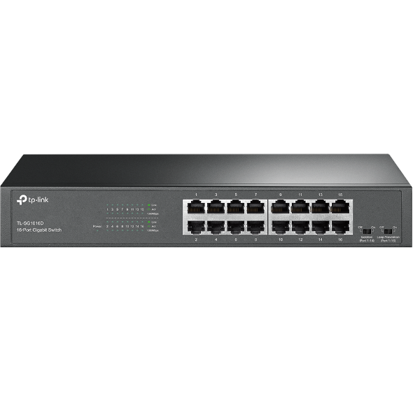 TP-Link TL-SG1016D, 16-port Gigabit Desktop/Rackmount Switch