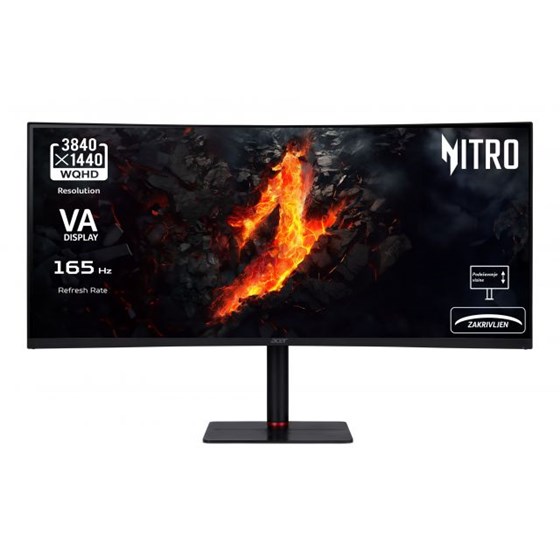 Monitor ACER Nitro XV345CURVbmiphuzfx, 34" UWQHD, VA, 165Hz, 0.5ms, HDR10, HDMI, DP, USB-C, Pivot, AMD FreeSync, Zvučnici, Crni, UM.CX5EE.V05