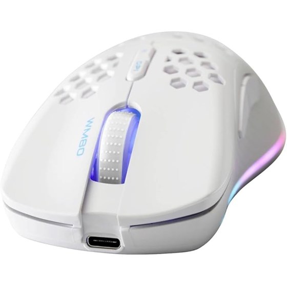 Miš DELTACO GAMING WM80 Wireless lightweight RGB gaming mouse, white