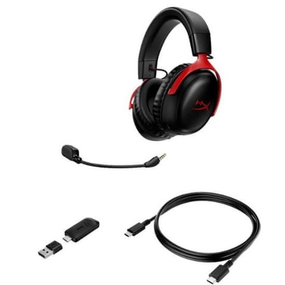 Slušalice Bežične HP HyperX Cloud III Wireless Gamer Headset Red, 77Z46AA