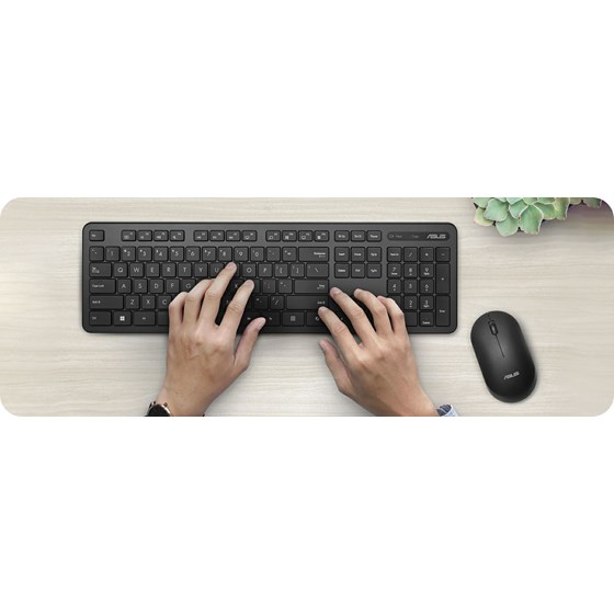 Tipkovnica + miš Asus CW100, bežični, Copilot, US Layout, crni, 90XB0700-BKM0S0