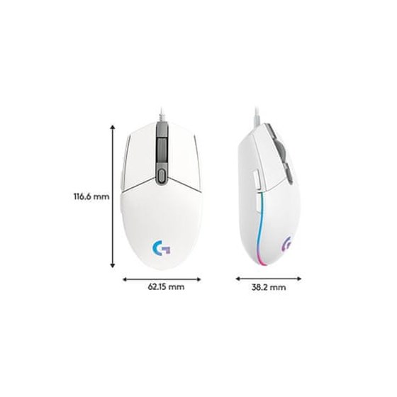 Miš Logitech G102 Lightsync Bijeli P/N: 910-005824