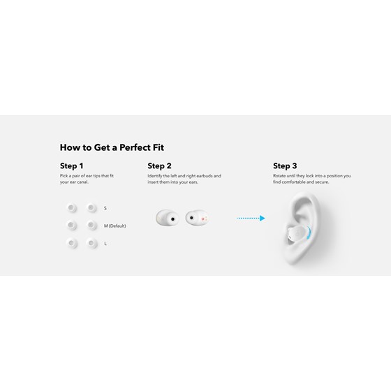 Anker Soundcore A30i bežične slušalice, bijele
