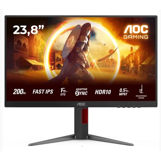 Monitor AOC 24G4HA, 23.8" FHD, Fast IPS, 200Hz, 0.5 ms, 2x HDMI, DP, Crni