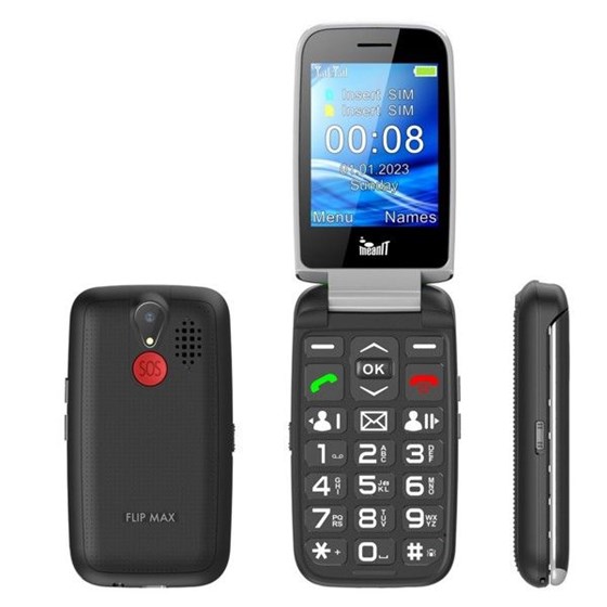 MEANIT SENIOR FLIP MAX MOBILNI TELEFON, 2.8", CRNI, MGSM111