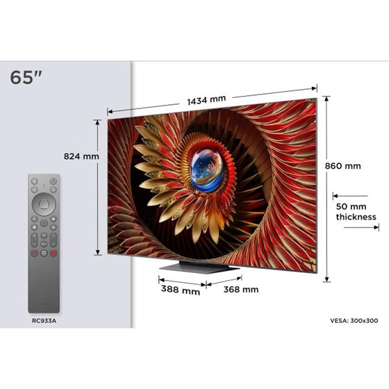 TV TCL 65C8K, 65" 4K UHD, minLED, Smart TV, 65C8K