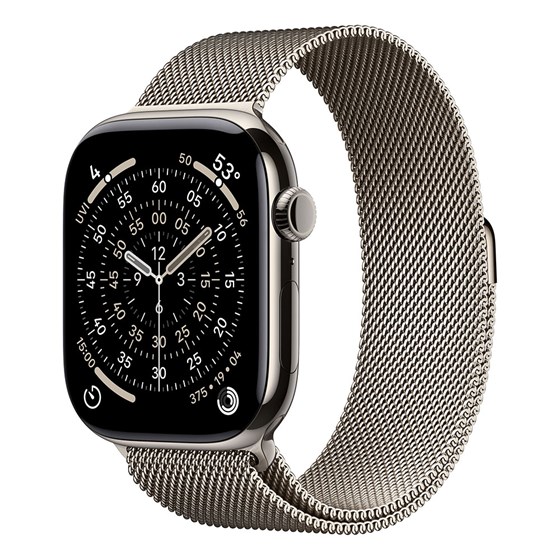 Apple Watch S11 Cellular 46mm Natural Titanium Case with Natural Milanese Loop - S/M