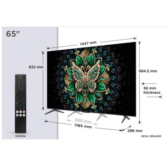 TV TCL 65C6K 65" 4K UHD, mini LED,  Smart TV, 65C6K