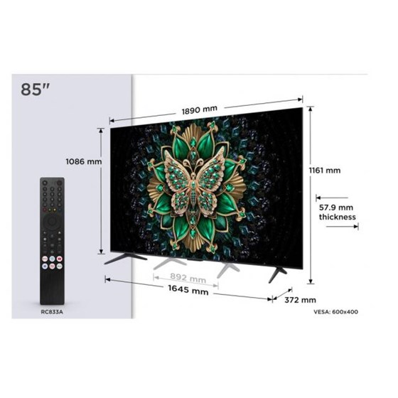 TV TCL 85C6K 85" 4K UHD, mini LED,  Smart TV, 85C6K