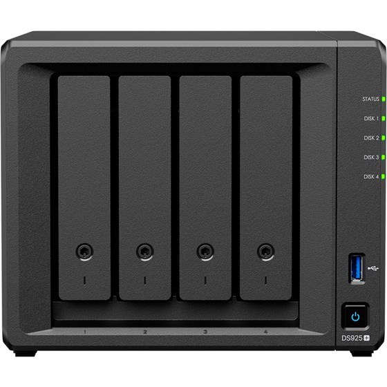 Synology DS925+ DiskStation 4-bay NAS server, 2.5"/3.5"' SATA HDD/SSD, 2×M.2 2280 NVMe SSD, 4GB DDR4, 2×G-LAN, USB3.2×2, USB-C×1, Wake on LAN/WAN