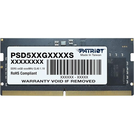 Memorija za laptope, 16GB (1x 16GB) DDR5 5600 MT/s, Patriot Signature Line, SODIMM CL46, 1.1V (PSD516G560081S)