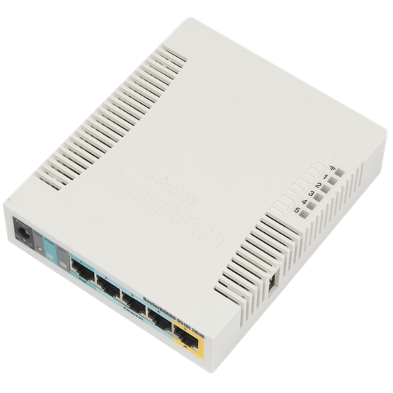 Mikrotik RB951Ui-2HnD, 2.4GHz AP, 128MB RAM, 5×LAN, RouterOS L4