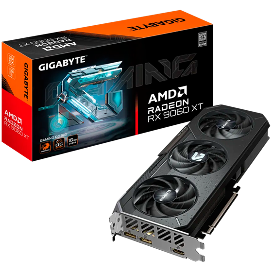 Grafička kartica Gigabyte, AMD Radeon RX 9060 XT GAMING OC 16G, 16GB GDDR6, 1x HDMI, 2x DisplayPort, GV-R9060XTGAMING OC-16GD