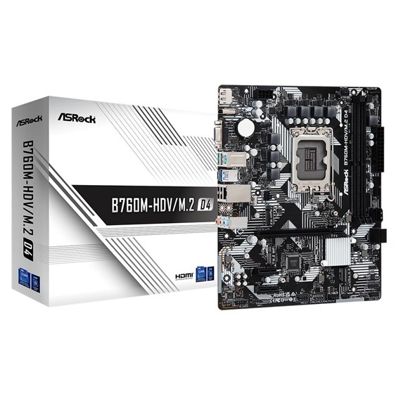 Matična ploča ASROCK B760M-HDV M.2 D4, mATX, Socket 1700