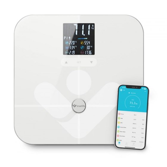 TRUELIFE FitScale W7 BT - bluetooth vaga za bioelektričnu impedanciju, white