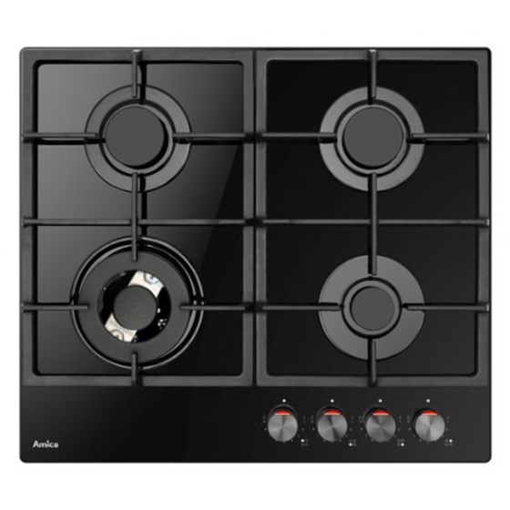 Amica Ploča za kuhanje Amica, DP 6413 LZBG, staklokeramika, 4 plina, crna