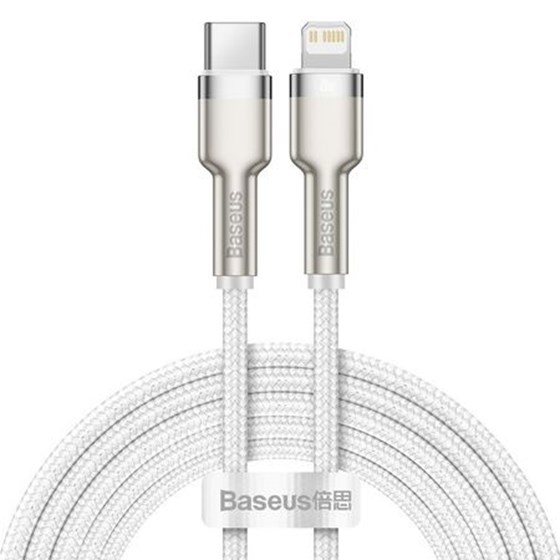 Kabel USB C - Lightning 2m 20W Baseus, bijeli, CATLJK-B02