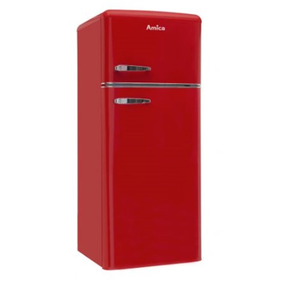 Amica Hladnjak KGC15630R, E, kombinirani, retro, crvena