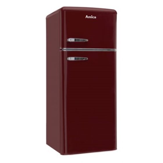 Amica Hladnjak KGC15631R, E, kombinirani, retro, tamno crveni