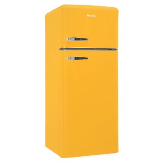 Amica Hladnjak KGC15633Y, E, kombinirani, retro, žuti