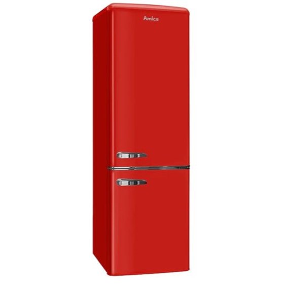 Amica Hladnjak FK2965.3RAA, E, kombinirani, retro, crveni