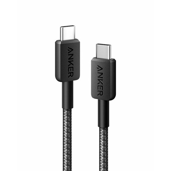 Anker 322 USB-C to USB-C pleten kabel 1,8m crni