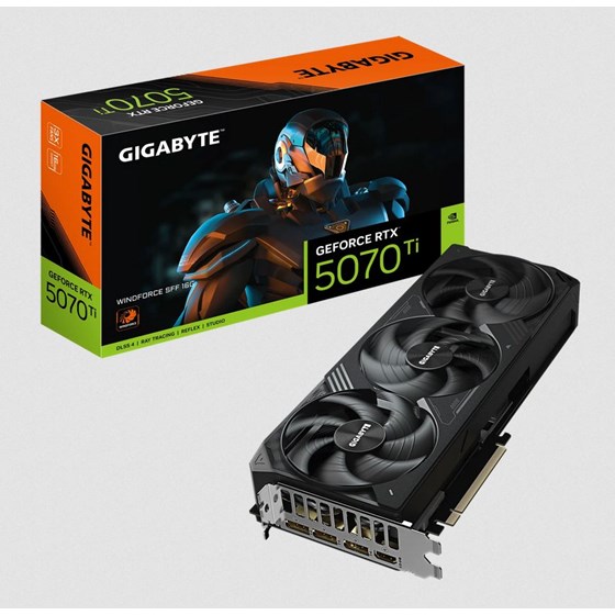 Grafička kartica Gigabyte, nVidia GeForce WINDFORCE SFF RTX 5070 Ti, 16GB GDDR7, 1x HDMi, 3x DisplayPort, GV-N507TWF3-16GD