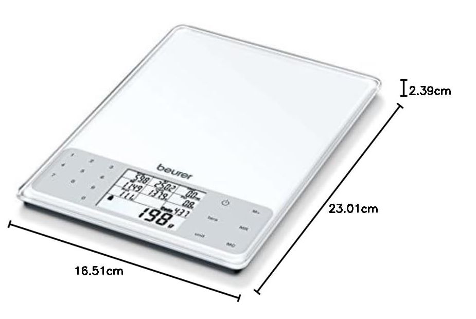 Beurer DS 61 kitchen scale with nutritional value calculation