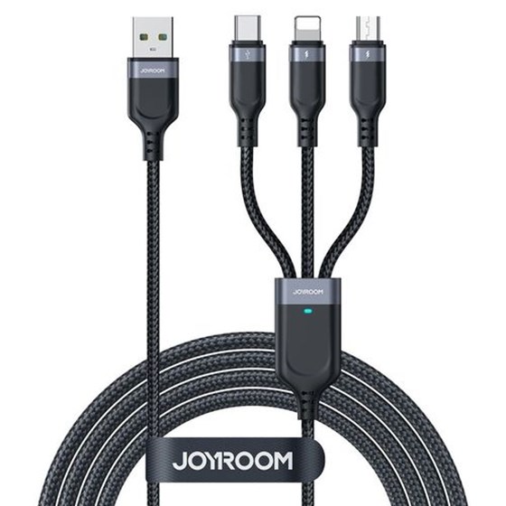 Kabel 3u1 USB A - Lightning/MicroUSB/USB C Joyroom 1.2m crni
