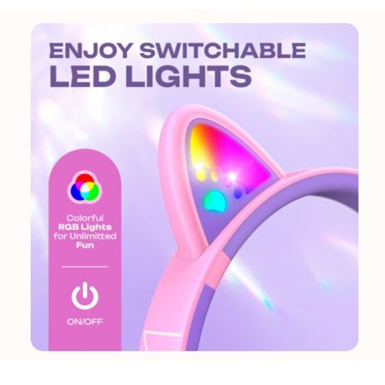 Power Locus dječje slušalice pwl-bobo-catearspuprplepink