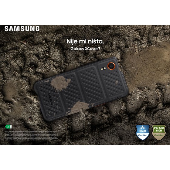 Smartphone Samsung Galaxy XCover 7 5G, 6.6", 6GB/128GB, Android 14, Crni, SM-G556BZKDEEE