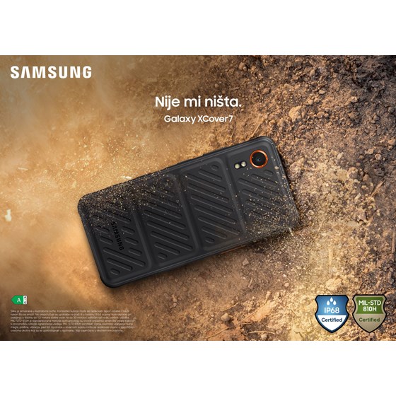 Smartphone Samsung Galaxy XCover 7 5G, 6.6", 6GB/128GB, Android 14, Crni, SM-G556BZKDEEE