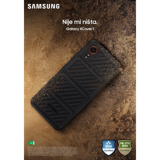 Smartphone Samsung Galaxy XCover 7 5G, 6.6", 6GB/128GB, Android 14, Crni, SM-G556BZKDEEE