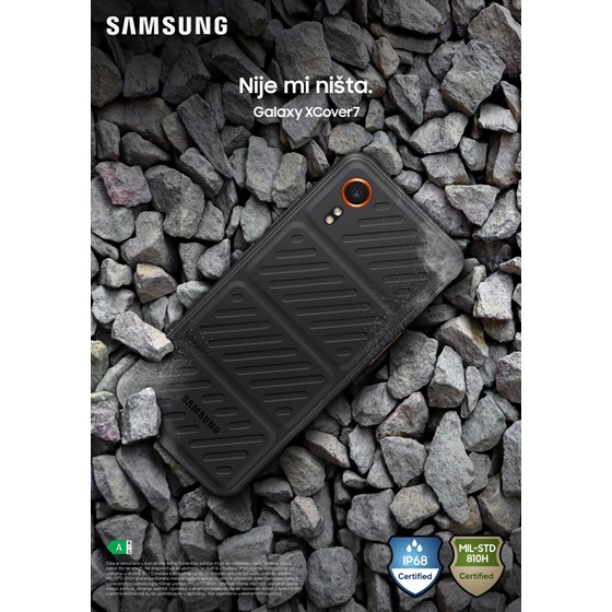 Smartphone Samsung Galaxy XCover 7 5G, 6.6", 6GB/128GB, Android 14, Crni, SM-G556BZKDEEE
