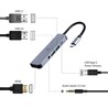 USB C HUB Gembird 5u1, 1x HDMI, 1x USB 3.1, 1x USB 2.0, 1x USB C PD 87W, 1x Audio 3.5mm, A-CM-COMBO5-02