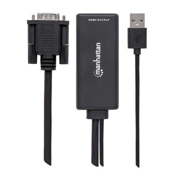 Adapter Manhattan VGA (M) na HDMI (Ž) audio stereo, konverter USB napajanje (M) 152426