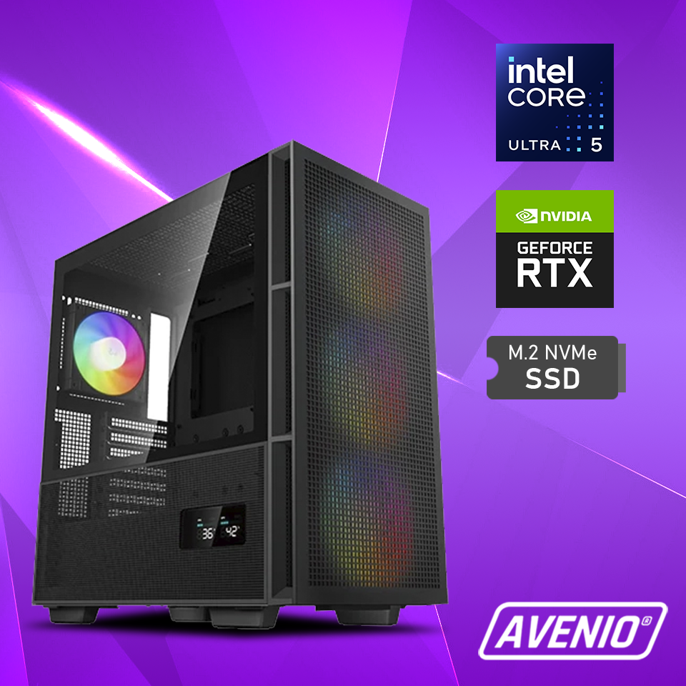 Avenio Prodigy Intel Core Ultra 5 225 4.90GHz 16GB 1TB SSD NVMe W11P nVidia GeForce RTX 5060 Ti 16GB GDDR7 P/N: 02243291