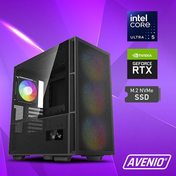 Avenio Prodigy Intel Core Ultra 5 225K 4.90GHz 16GB 1TB SSD NVMe W11P nVidia GeForce RTX 5600 Ti 16GB GDDR7 P/N: 02243291