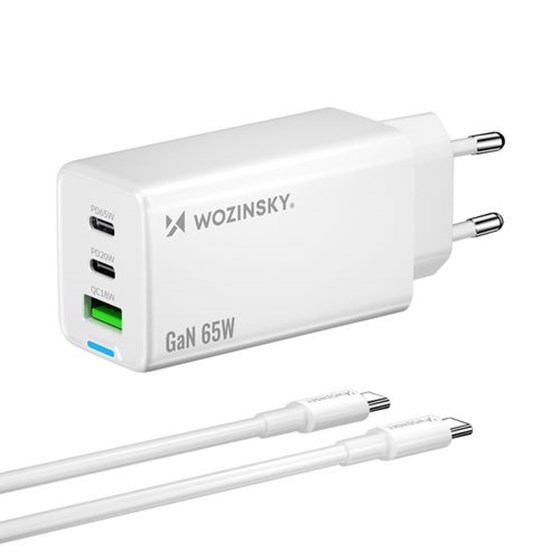 Univerzalni punjač Wozinsky 65W, 1x USB A, 2x USB C + kabel USB C 1m