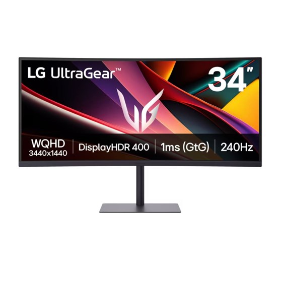 Monitor LG UltraGear 34" WQHD Zakrivljeni Gaming, 3440 x 1440, 240 Hz, 1ms, 2x HDMI, 1x DP, 3x USB-A ,1x USB-C, Crni, 34G630A-B.AEUQ