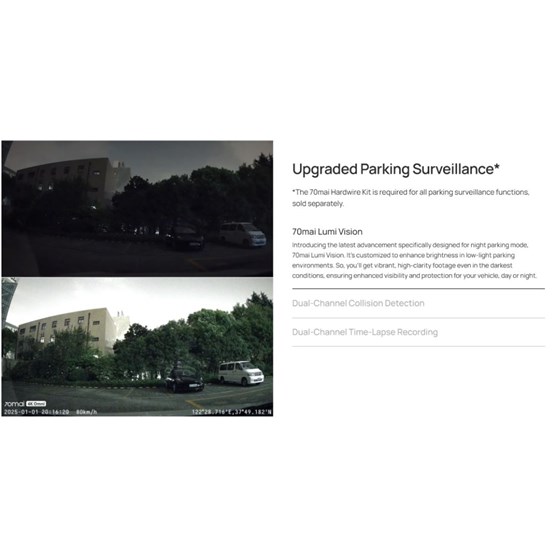 70mai T800 + RC41 Premium - Dash Cam Set 4K (SD 512 GB) auto kamera