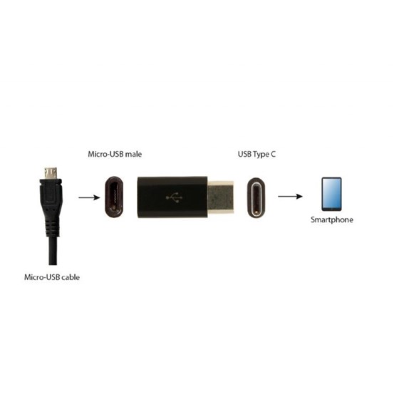 Adapter USB C (M) - MicroUSB (Ž) Gembird, A-USB2-CMmF-01