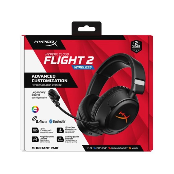 HyperX Cloud Flight 2 – bežične gaming slušalice (crne) B5VC4AA